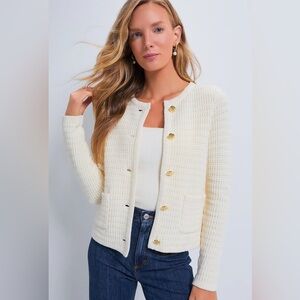 Women's Cream Button-Up Sweater